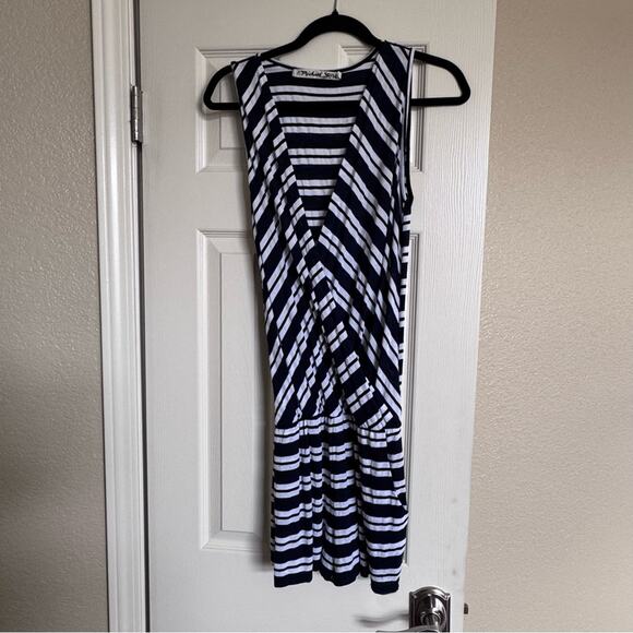 Michael Stars Navy Blue White Sleeveless Stripe Romper Shorts Women's Size Small - Picture 1 of 9